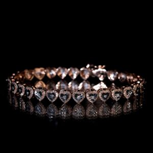 BRAZALATE CORAZONES 4CT DIAMANTES NATURALES 14K