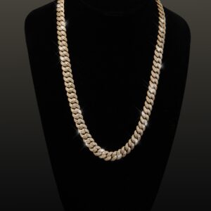 CADENA CUBANA DIAMANTES BAGUETTE 55CM LARGO