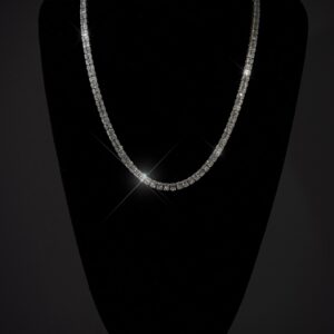 CADENA BAGUETTE DIAMANTES NATURALES 12CT 5.5MM GROSOR