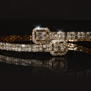 BRAZALETE TIPO ARO DIAMANTES BAGUETTE