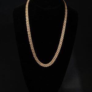 CADENA CUBANA 10MM 15.86CT DIAMANTES NATURALES 55CM LARGO